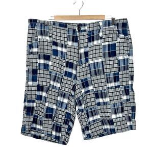 Old Navy Y2K Loose Patchwork Shorts Mens 36 Plaid Preppy Golf Skater